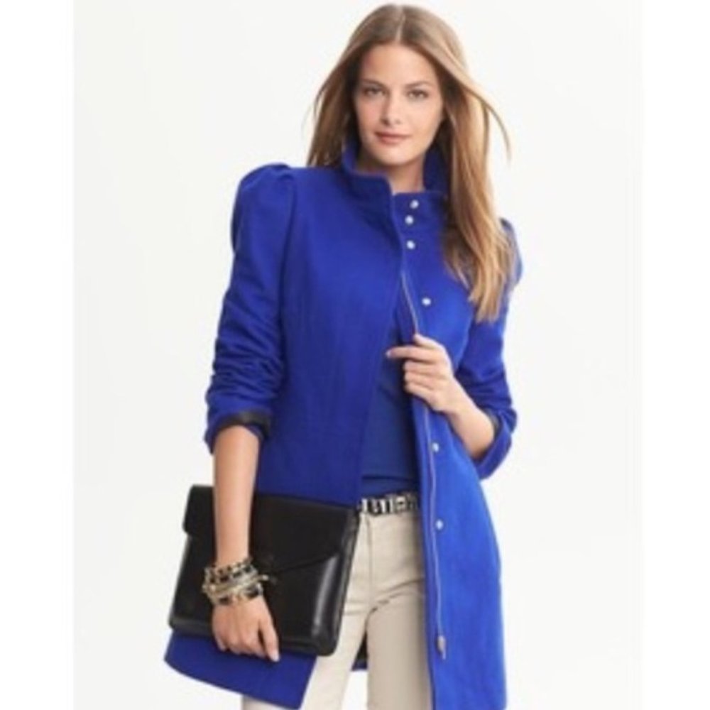 Banana Republic Cobalt Blue Wool Pea Coat